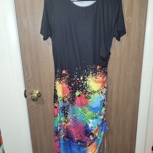 Colorful Abstract Print Women's Dress